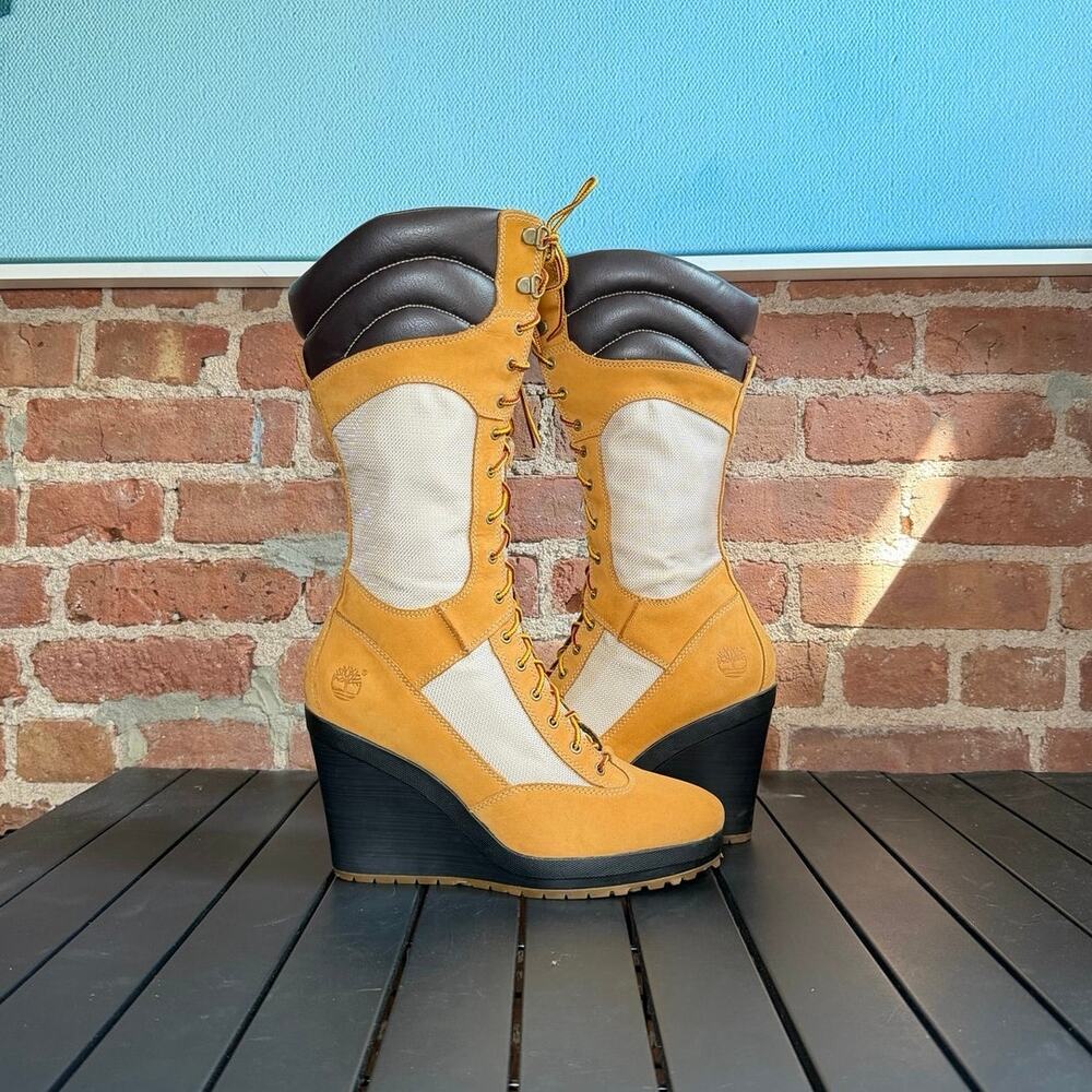 Vintage Timberland 14” Spring Point Lace-Up Wedge Boot